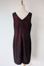 Vintage Y2K Suzanne Grae Red & Black Overlay Dress Size 12