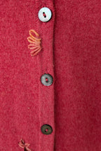 Boden Pink 100% Cashmere Floral Embroidered Cardigan Size 12/14