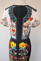 Piccione.Piccione Italian Designer Printed A-Line Dress Size 10/12