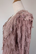Lace Palace Antique Lace Crochet Pink Fairycore Tunic Top Size S/M
