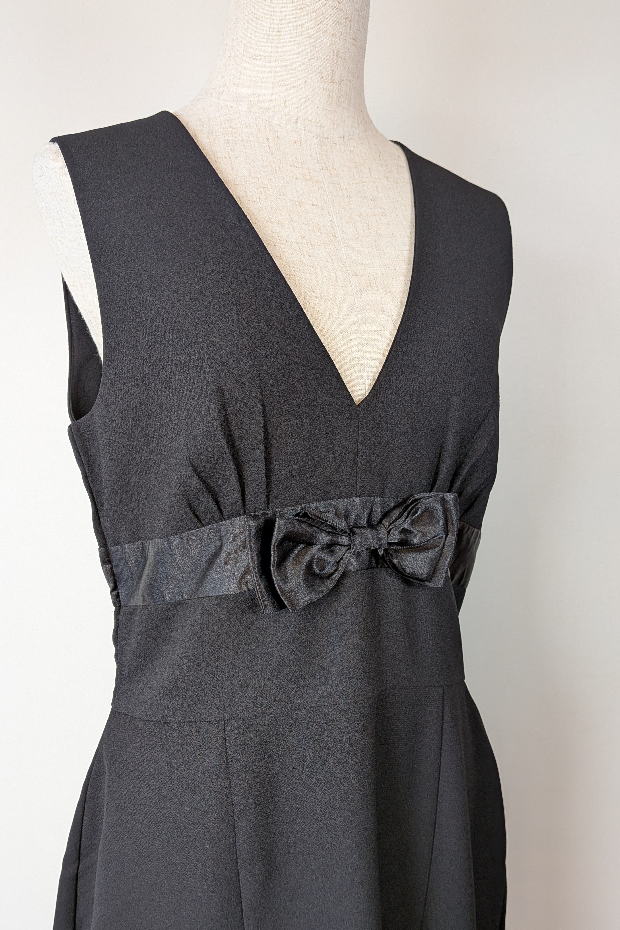 Vintage Y2K Crossroads Sleeveless Black Bow Cocktail Dress Size 12/14