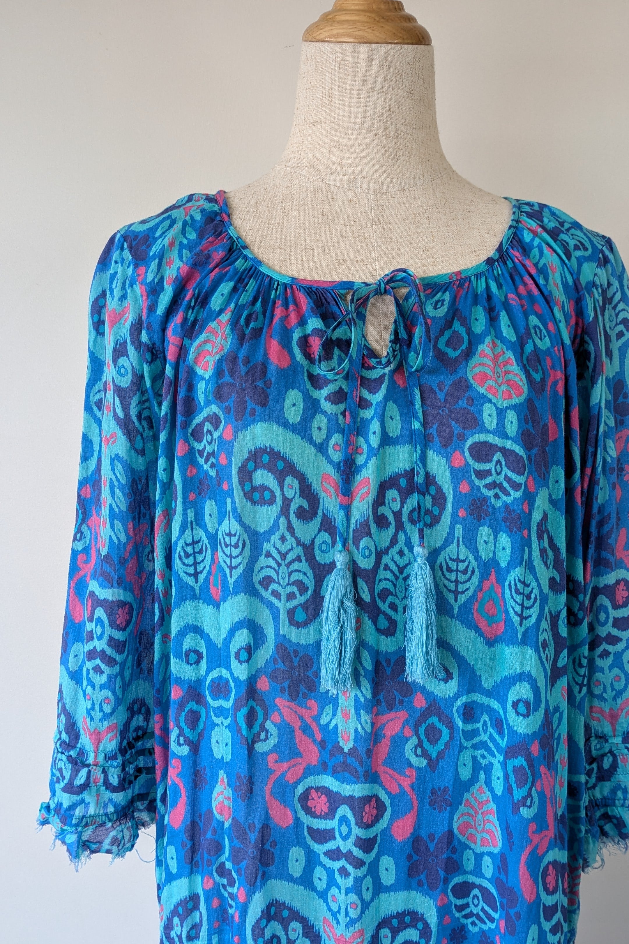 Naudic Cotton Bohemian Midi Dress Size S