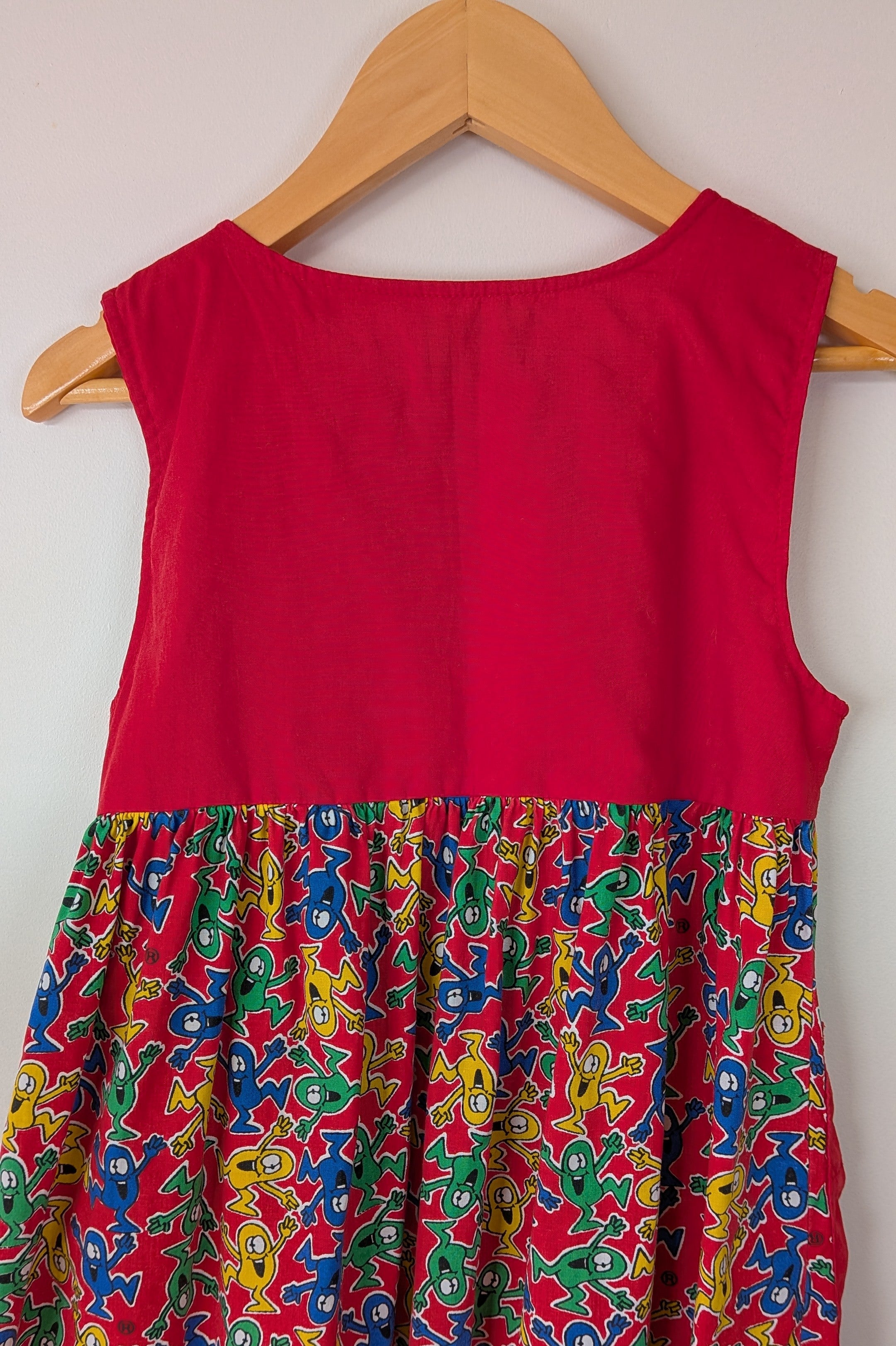 Vintage 80s GJ Design Australia Mr. Men Smock Dress Size 6