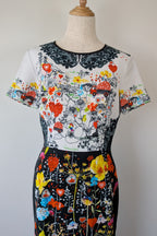Piccione.Piccione Italian Designer Printed A-Line Dress Size 10/12