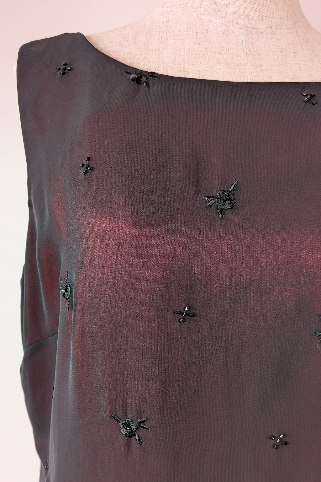 Vintage Y2K Suzanne Grae Red & Black Overlay Dress Size 12