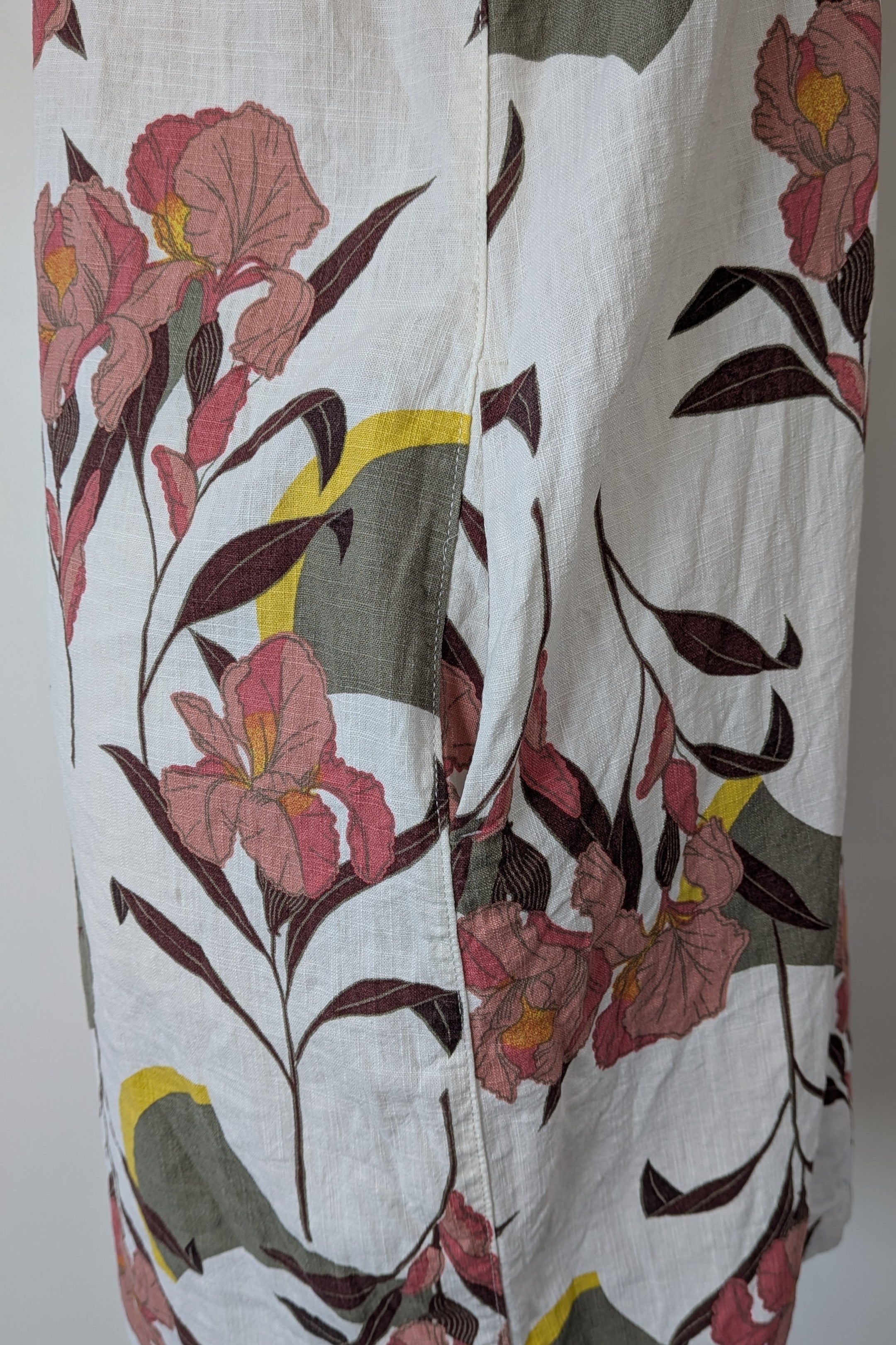Next Linen Blend Floral Shift Dress Size 20