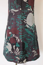 Vintage Cue Botanical Print Shift Dress Size 6