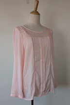 Liz Jordan Designer Collection Rue De Renne Pink Lace Trim Top Size 14 BNWT RRP $99.95
