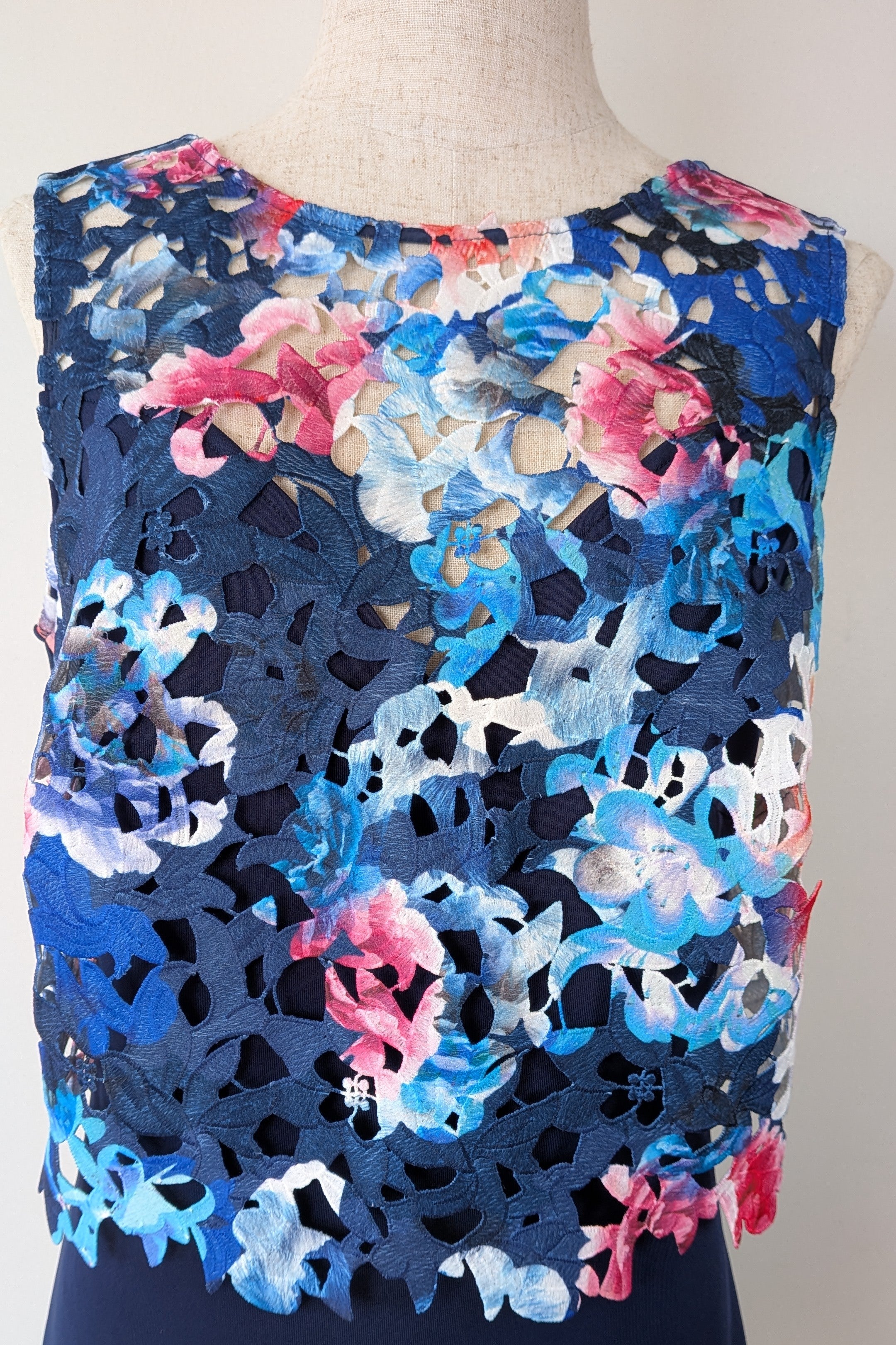 Lipsy of London Floral Overlay Navy Blue Dress Size 12 Brand New With Tags RRP $139.95