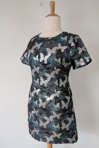 Contony Black Label Metallic Butterfly Sheath Mini Dress Size 14/16