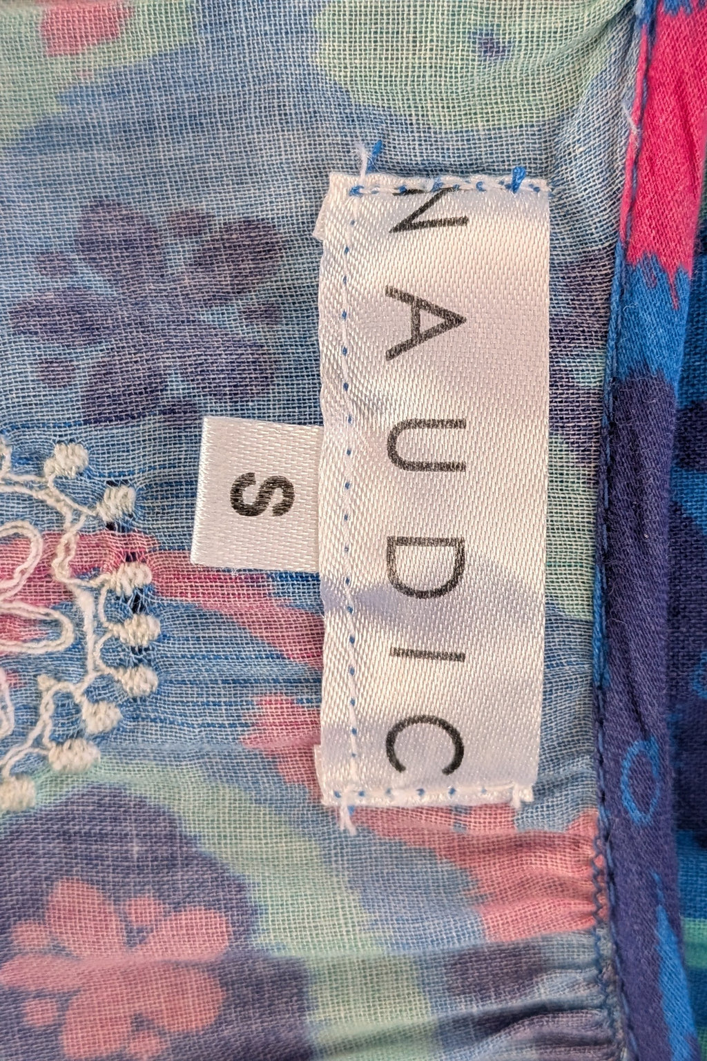 Naudic Cotton Bohemian Midi Dress Size S