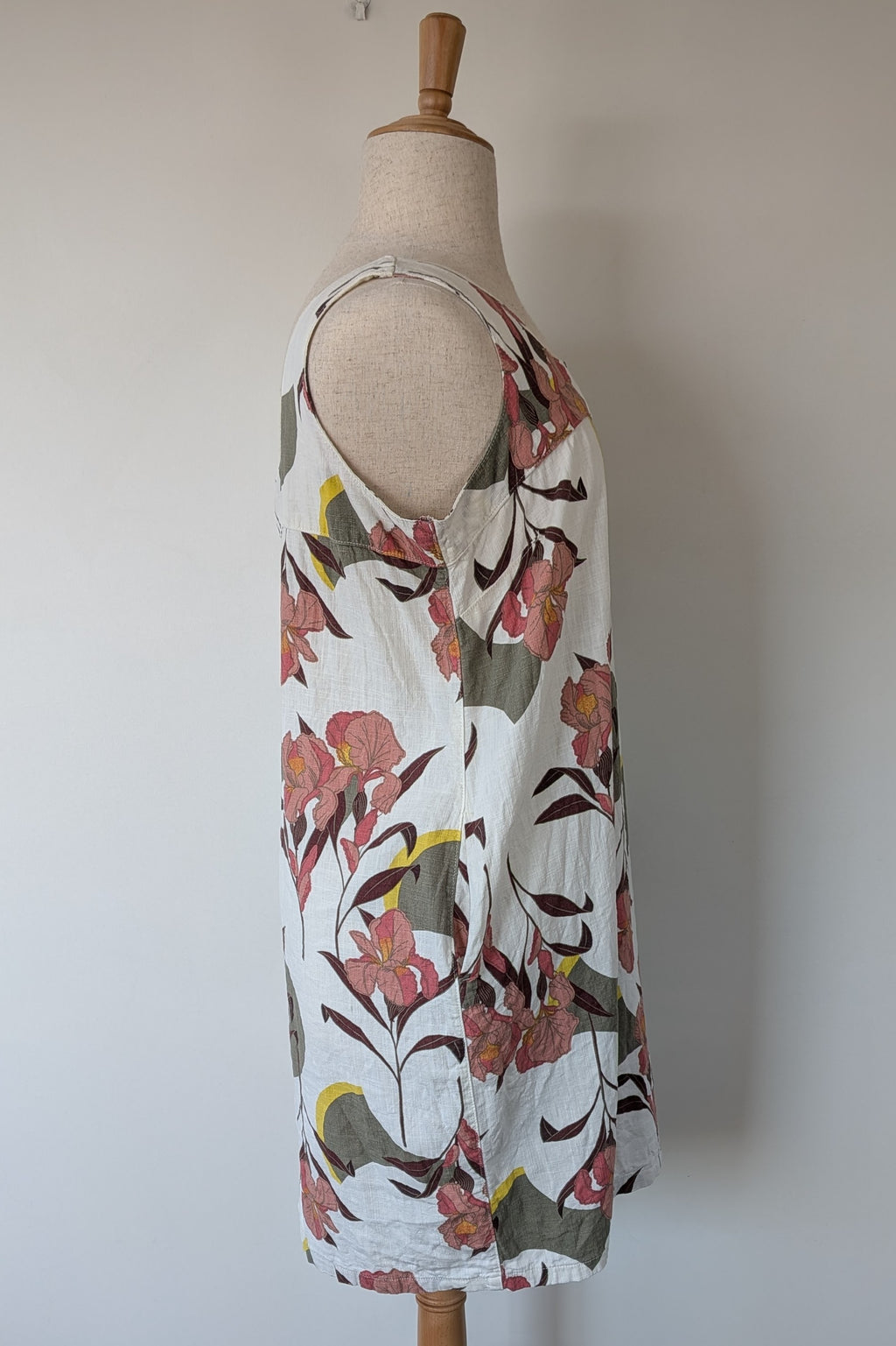 Next Linen Blend Floral Shift Dress Size 20