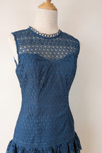 Review Teal Lace Drop Waist Dress Size 6