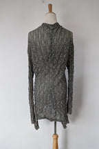 Vintage Y2K Envy Me Green Bouclé Weave Tunic One Size