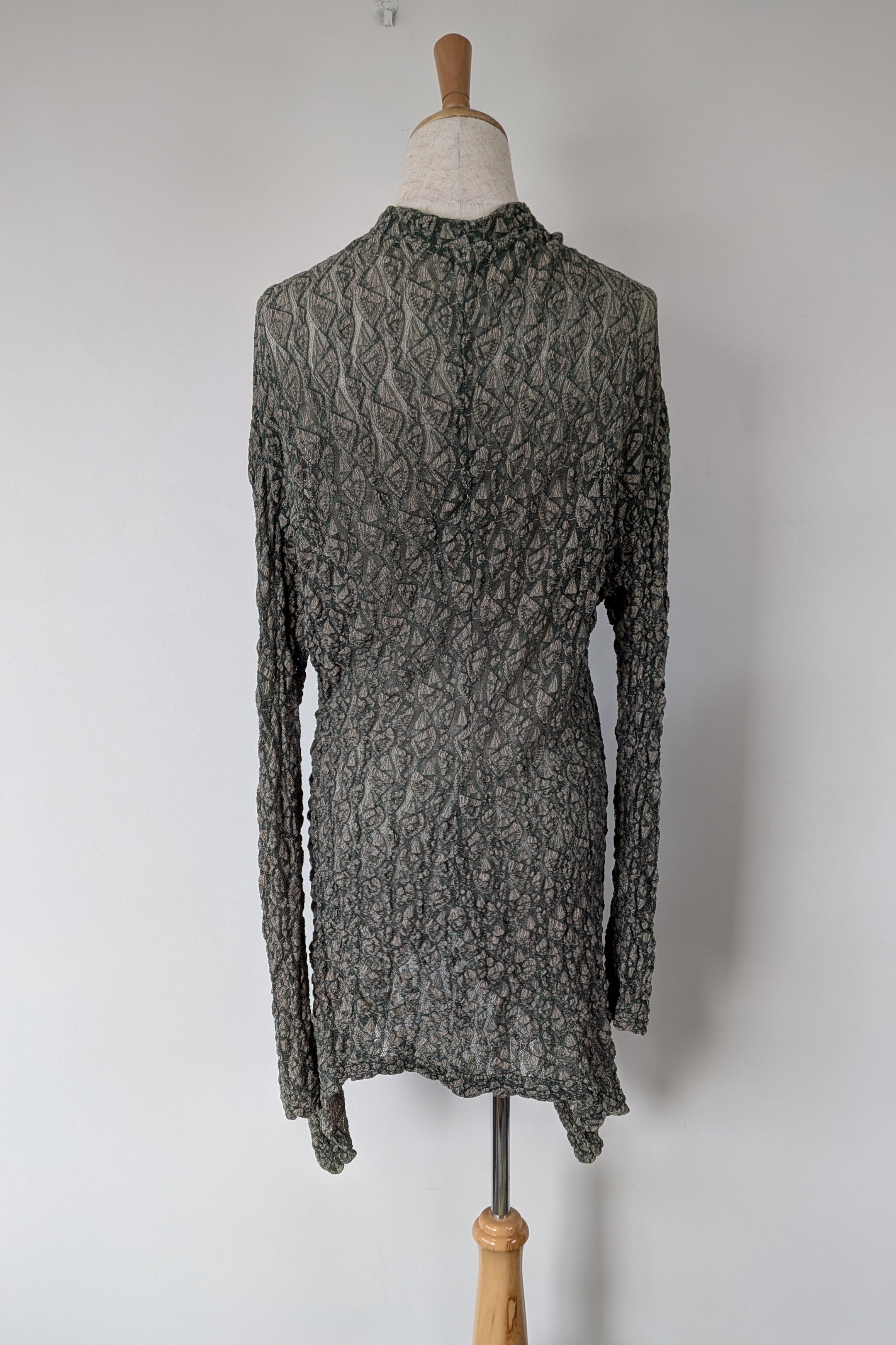 Vintage Y2K Envy Me Green Bouclé Weave Tunic One Size