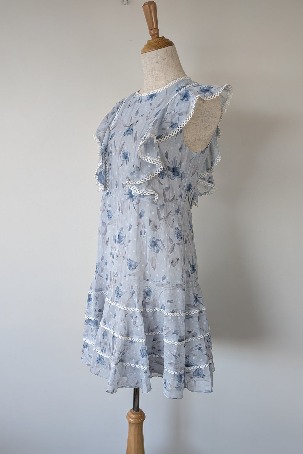 Bardot Junior Sadie Trim Dress in Blue Lily Size 16