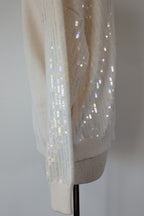 Vine Apparel White Wool Blend Iridescent Sequin Jumper Size M/L