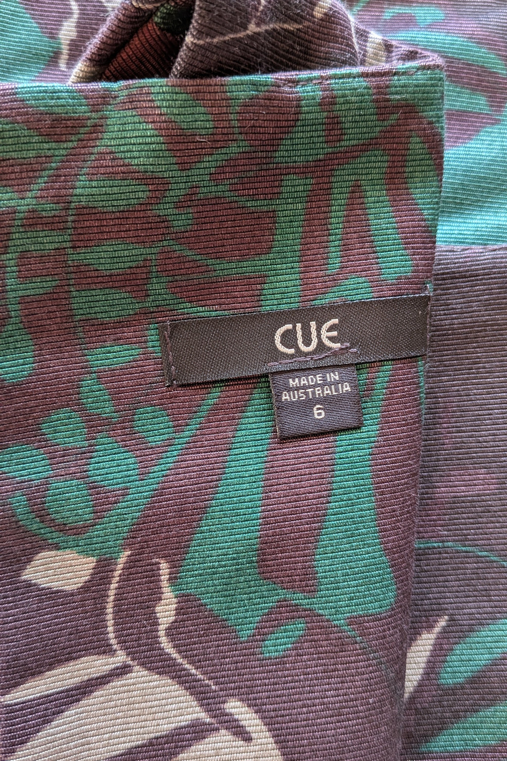 Vintage Cue Botanical Print Shift Dress Size 6