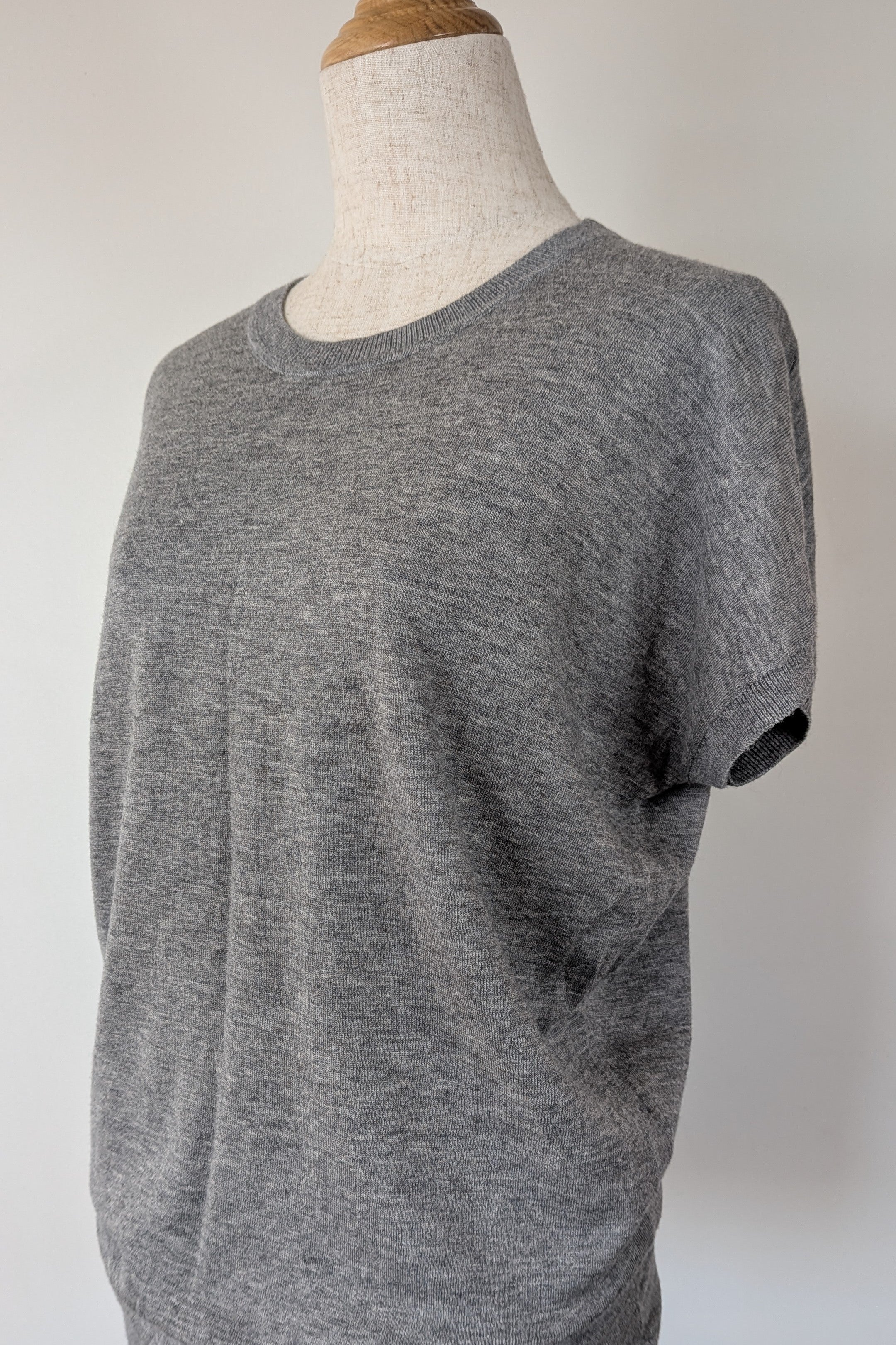 Country Road Grey Merino Wool & Silk Asymmetric Long Knit Top Size XXS