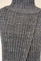 Country Road Grey Wool Cashmere Blend Rib Knit Sleeveless Turtleneck Jumper Size XS