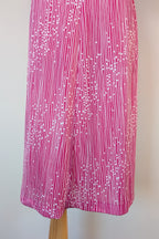Vintage 80s Debra Fashions Melbourne Pink & White Abstract Pattern Shirtwaister Dress Size 10/12