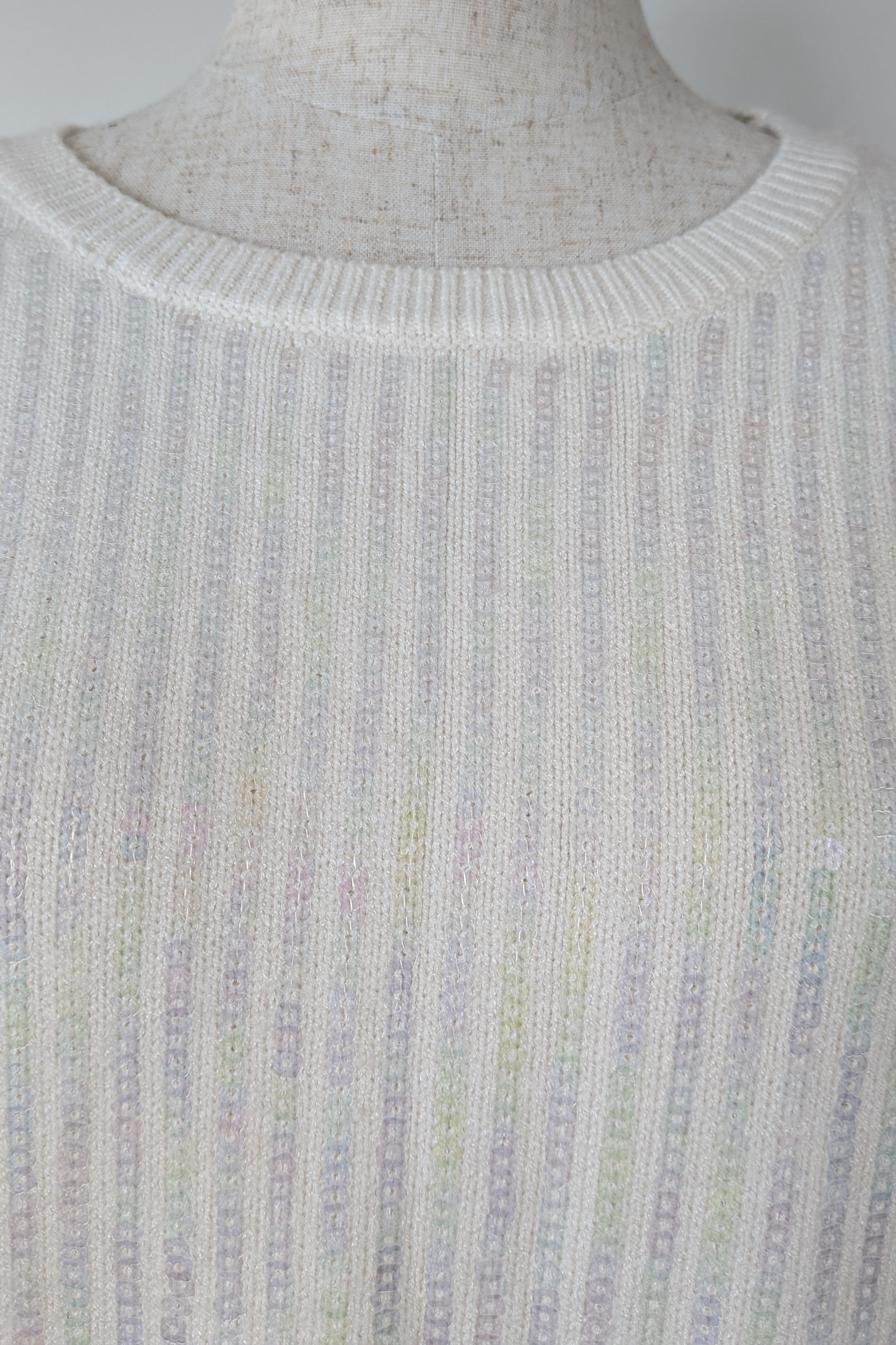 Vine Apparel White Wool Blend Iridescent Sequin Jumper Size M/L