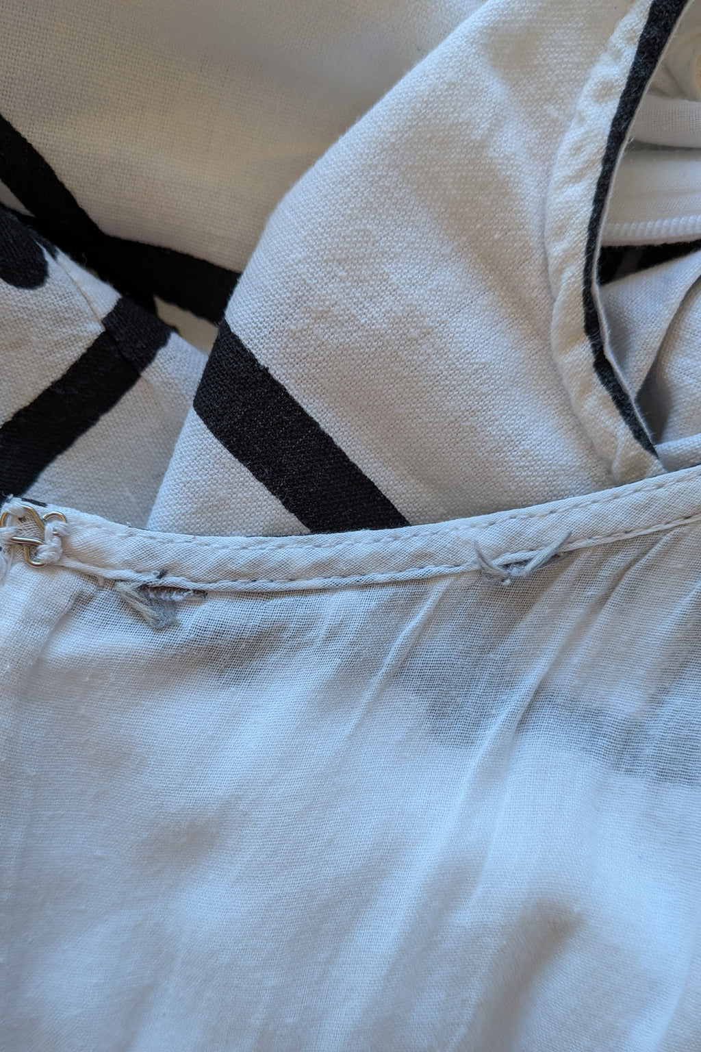 Orientique Black White Arty Linen Cotton Dress Size 10