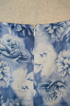 Tokito Blue & White Floral Puff Sleeve Dress Size 10