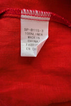 Soul Sparrow Red 100% Linen Top Size XL