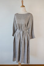 Stella Moda Linen Midi Dress in Grey in One Size