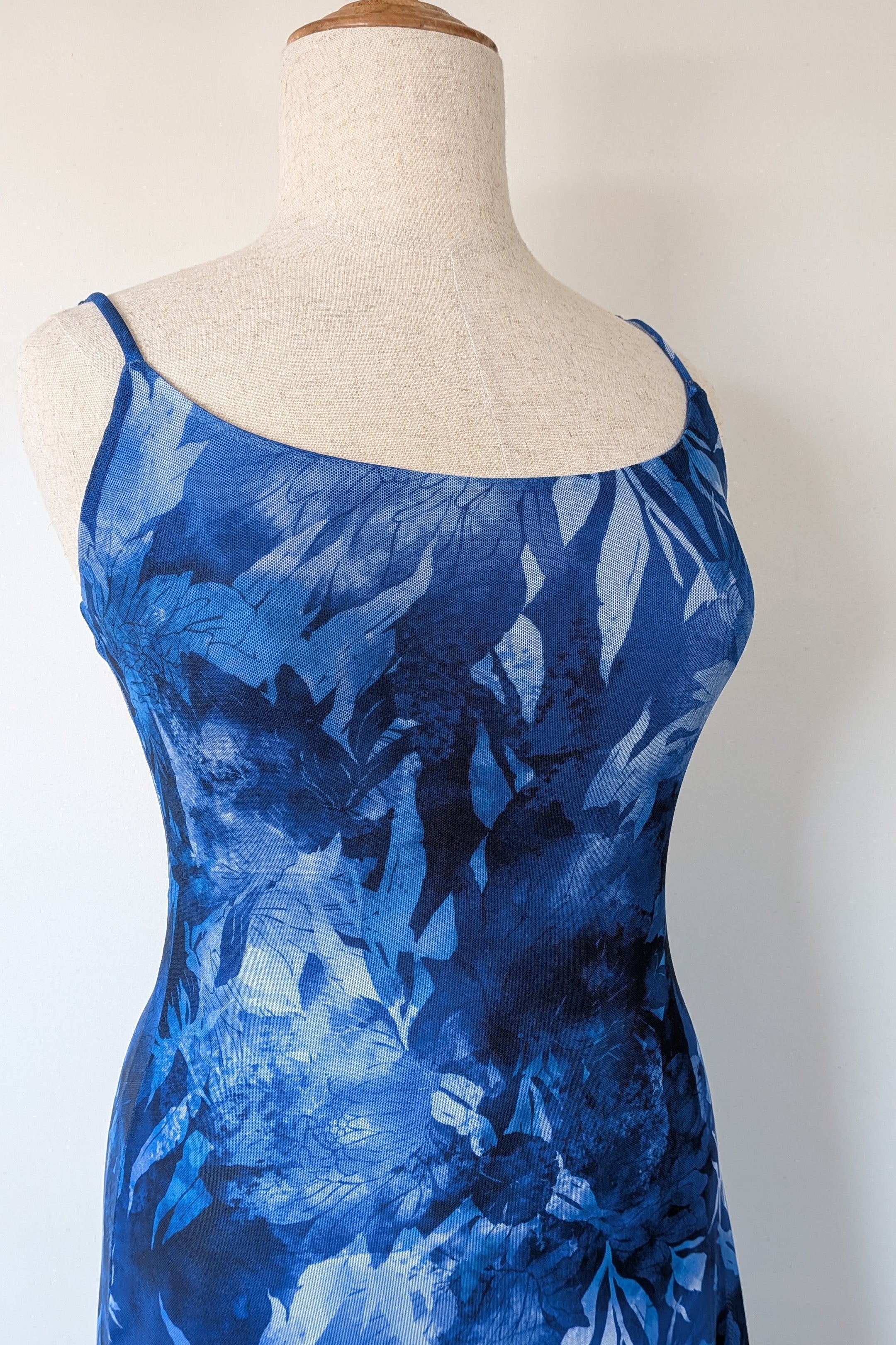 Luck & Trouble Lovesick Recycled Mesh Dress in Blue Size 16 BNWT RRP $70