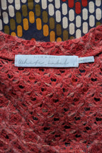 Ellis & Dewey White Label Red Wool Blend Panel Cardigan Size S