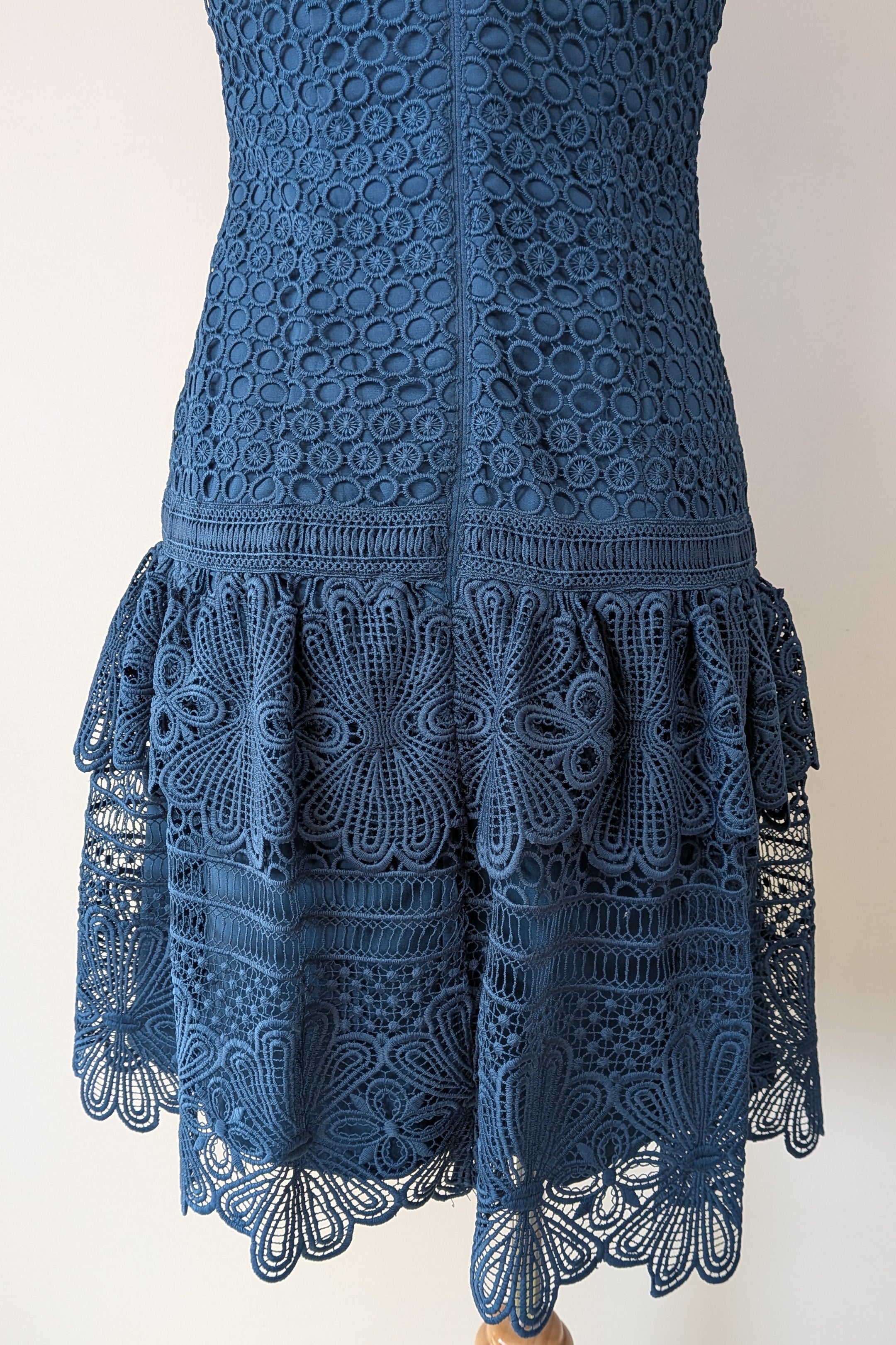 Review Teal Lace Drop Waist Dress Size 6