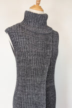 Country Road Grey Wool Cashmere Blend Rib Knit Sleeveless Turtleneck Jumper Size XS