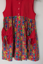 Vintage 80s GJ Design Australia Mr. Men Smock Dress Size 6