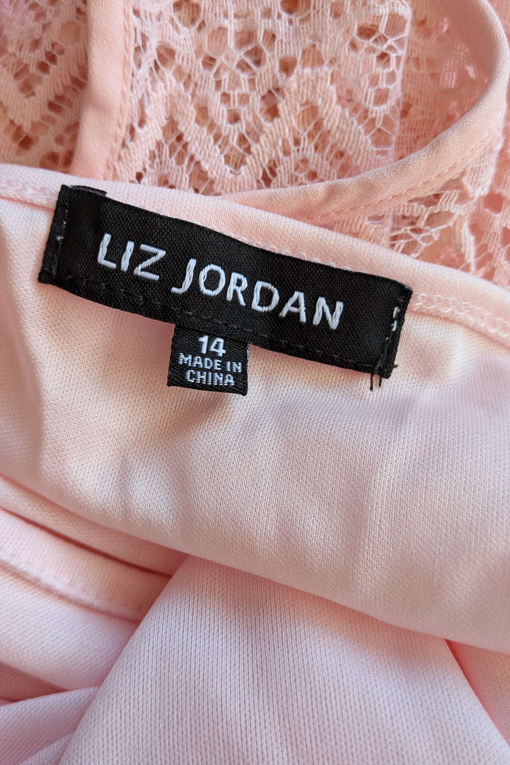 Liz Jordan Designer Collection Rue De Renne Pink Lace Trim Top Size 14 BNWT RRP $99.95