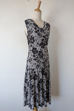 Vintage Y2K Tea Berry Floral Lace Cowl Neck Dress Size 8/10