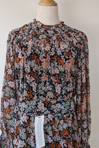 Topshop Floral Print Ruched Mini Dress Sz 14 RRP $80