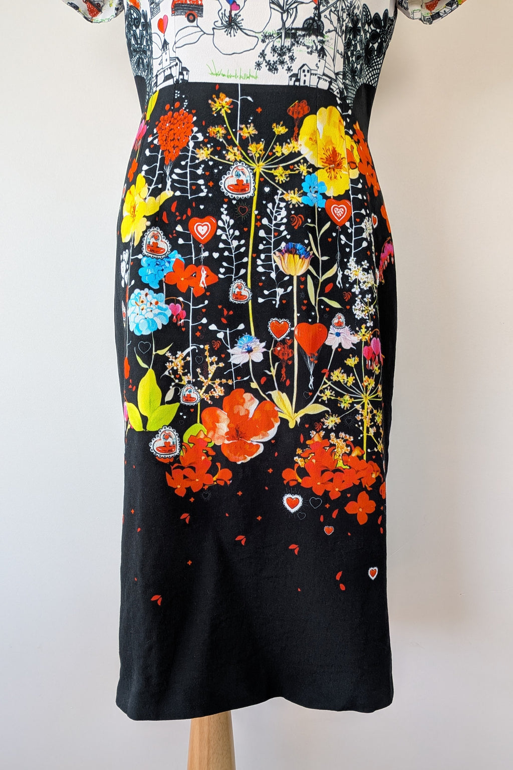 Piccione.Piccione Italian Designer Printed A-Line Dress Size 10/12