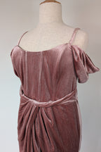 City Chic Jayla Cold Shoulder Velvet Rose Dress Size M