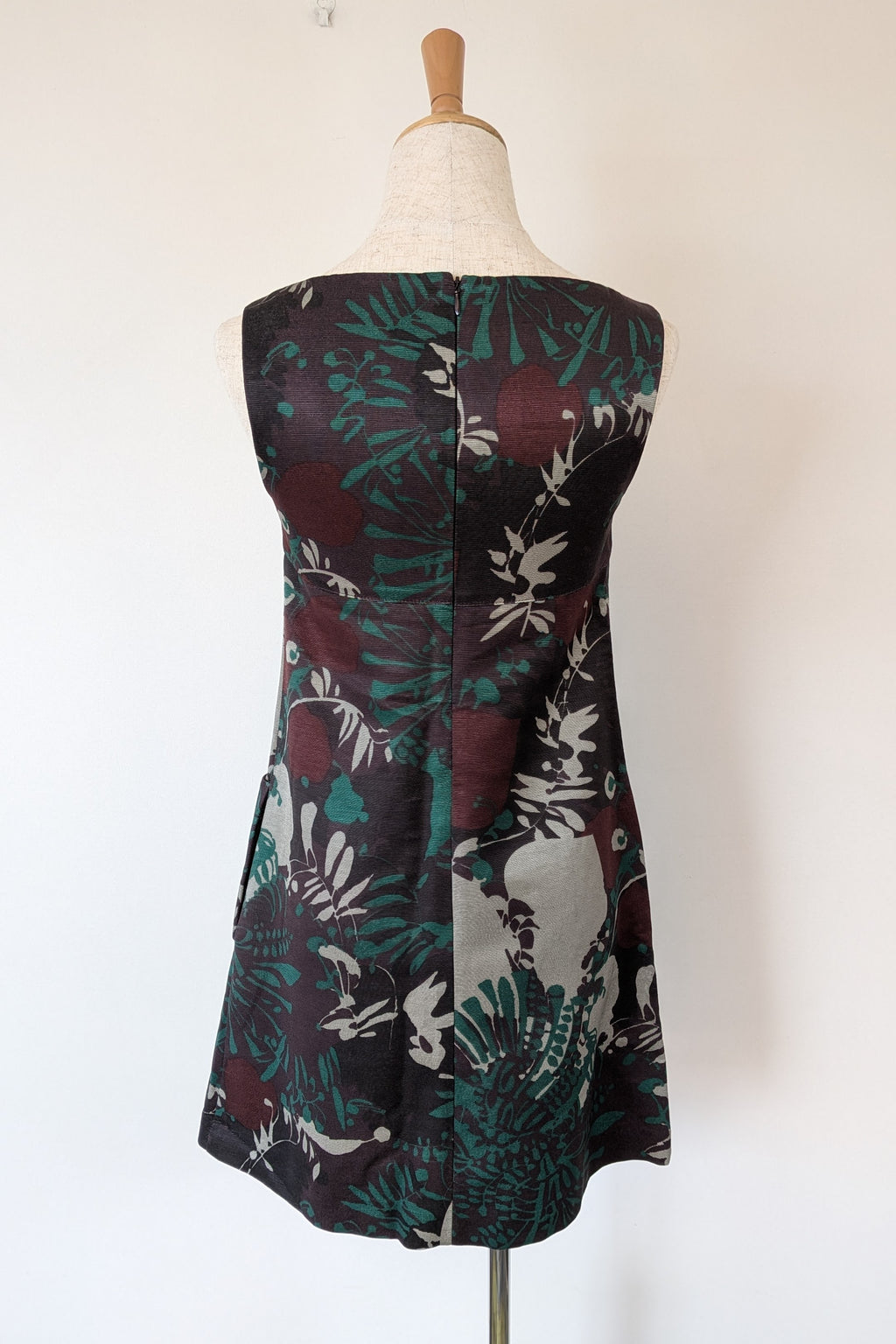 Vintage Cue Botanical Print Shift Dress Size 6