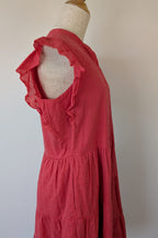 French Connection Geranium Polka Dot 100% Cotton Flutter Sleeve Dress Size 8
