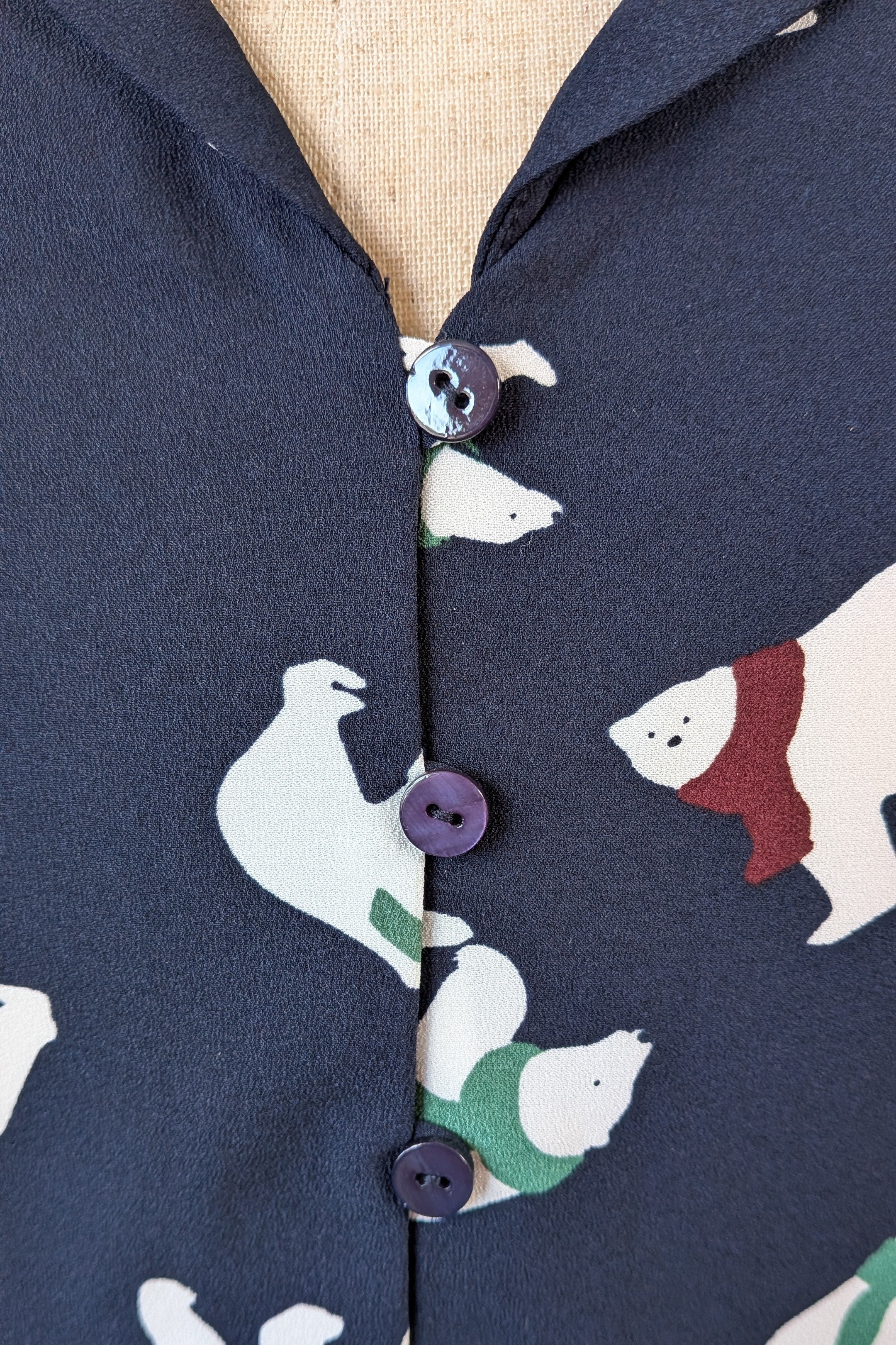 Modcloth Susan Bee Anthony Polar Bear Navy Fit & Flare Dress Size 20
