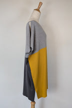 Uimi Colour Block Egyptian Cotton & Cashmere Knit Dress Size S-M