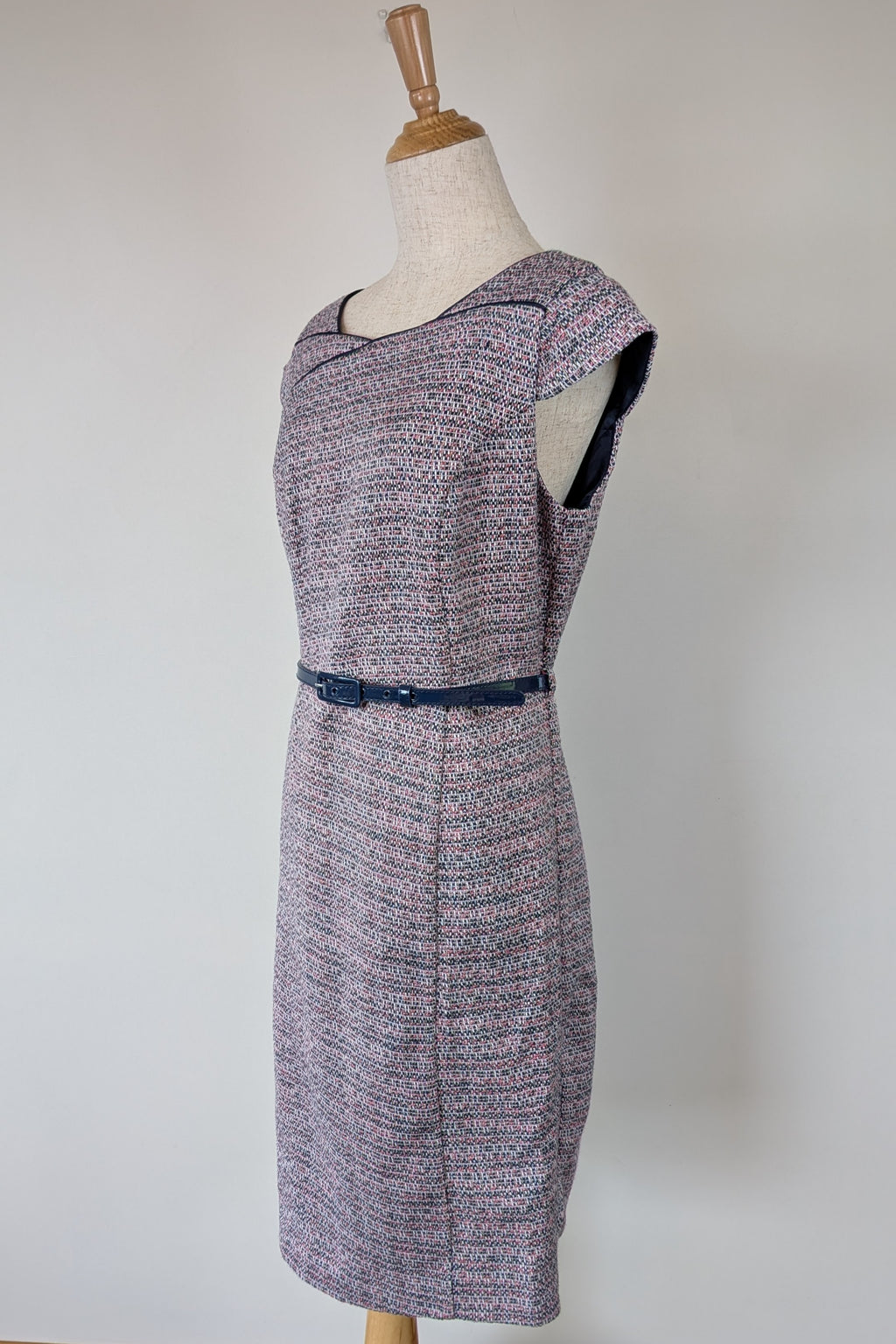 Review Tweed Pencil Dress with Belt Size 12