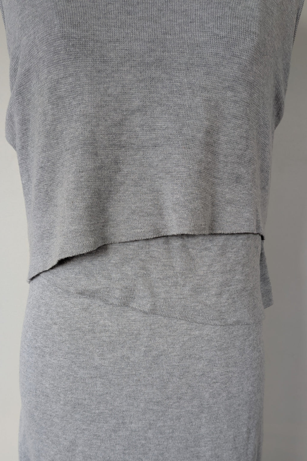 Ripe Maternity Silver Marle Layered Knit Nursing Dress Size M