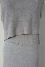 Ripe Maternity Silver Marle Layered Knit Nursing Dress Size M