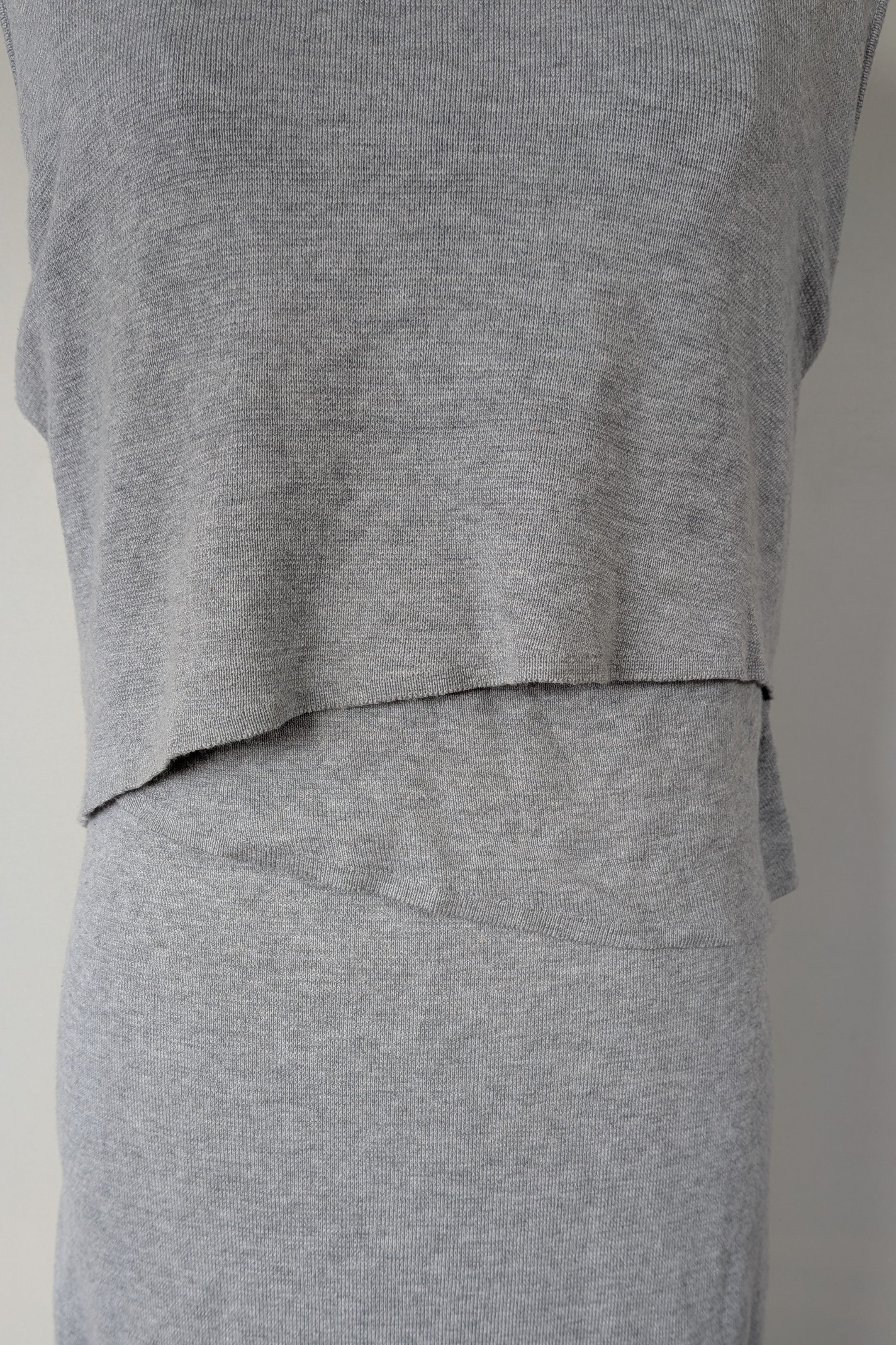 Ripe Maternity Silver Marle Layered Knit Nursing Dress Size M