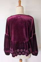 The Poetic Gypsy Burgundy Velvet Top Size 18/20