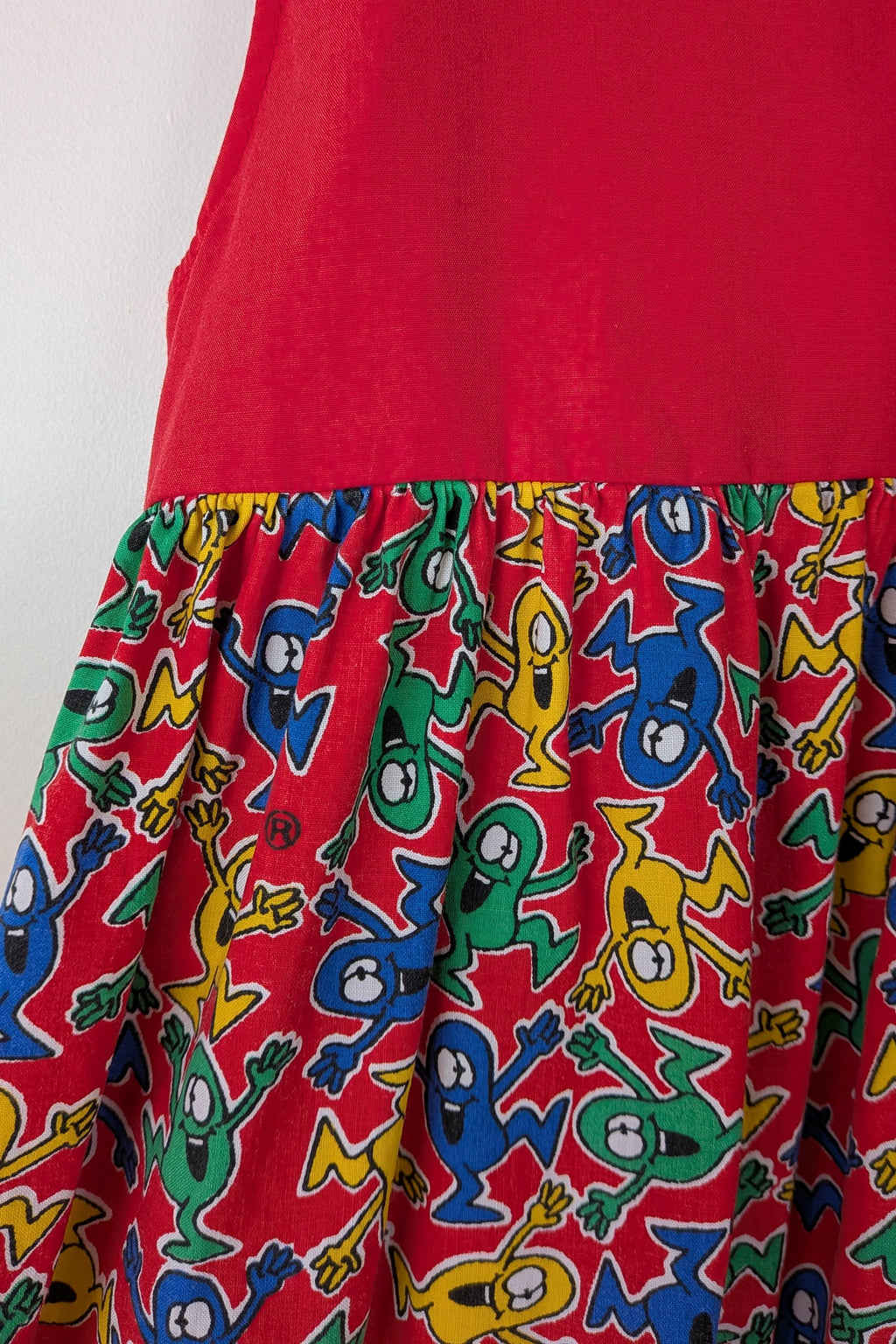 Vintage 80s GJ Design Australia Mr. Men Smock Dress Size 6